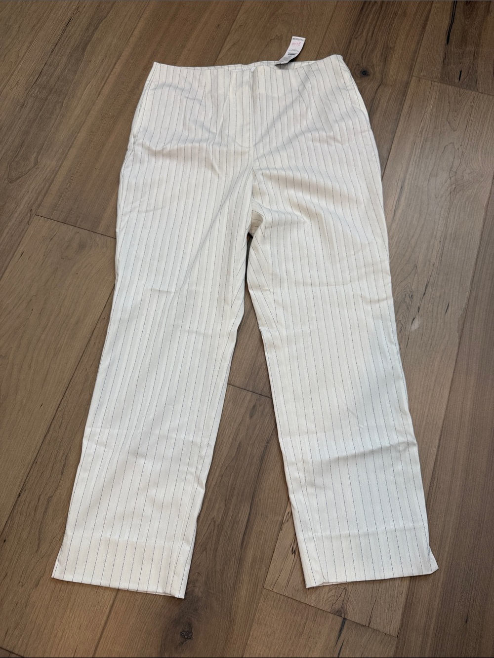 WHBM Women’s White Pinstriped Dress Pants - 25” inseam